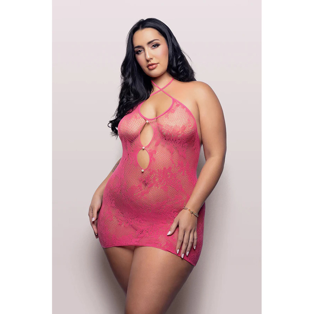 Fantasy Lingerie - Call Me Baby Criss-Cross Halter Dress - Pink